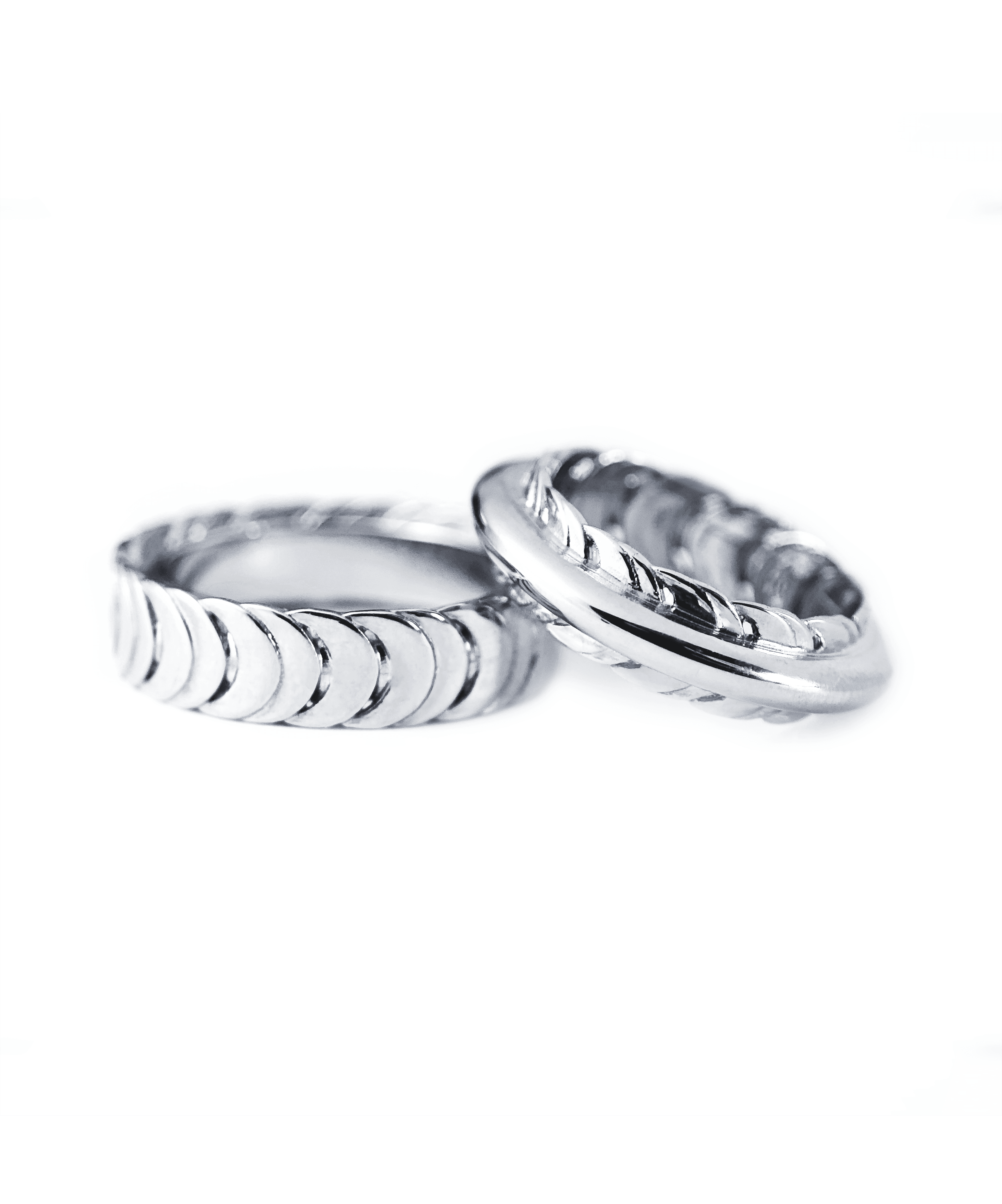 Chiaroscuro couple rings set