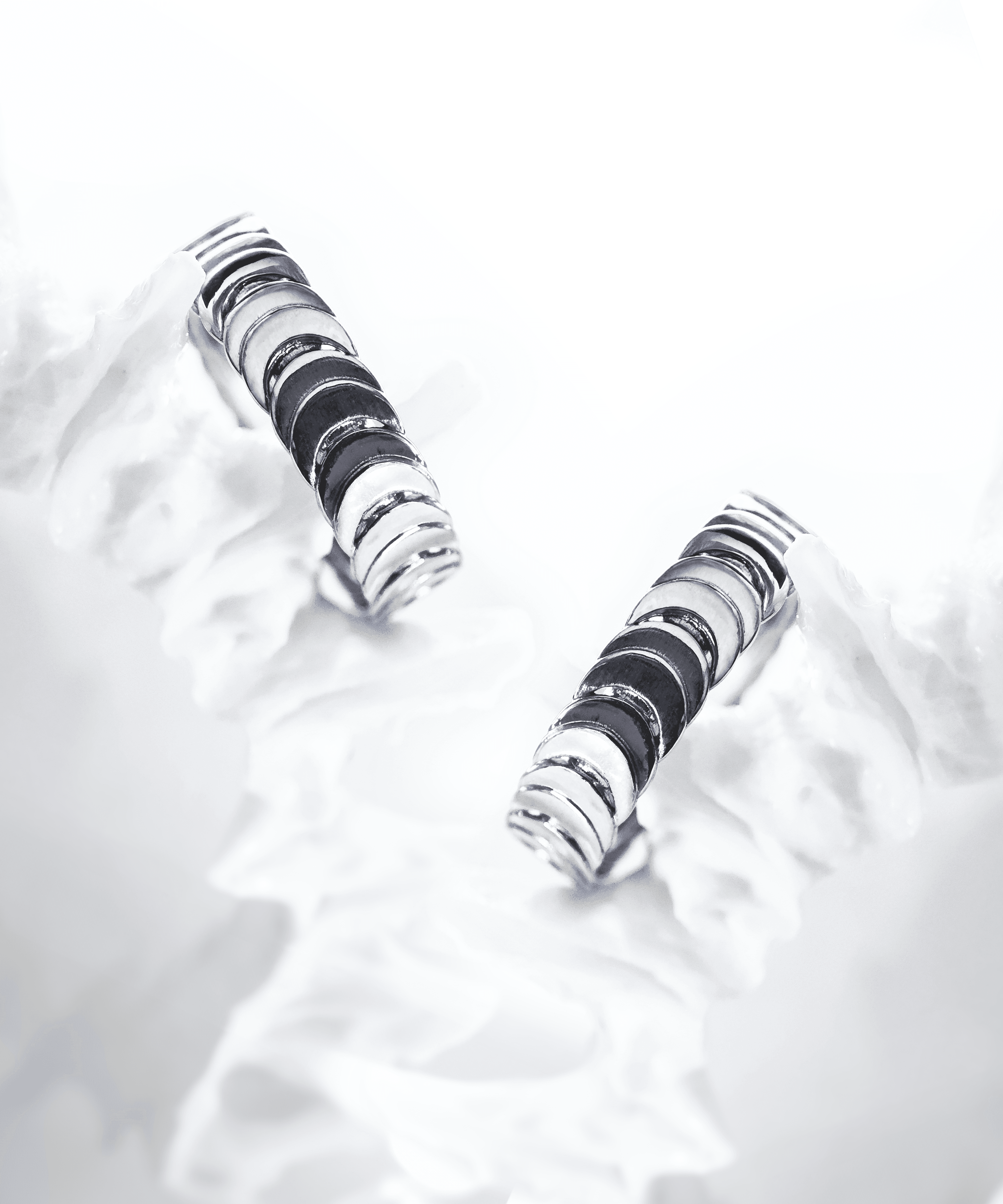 Full moon couple rings set